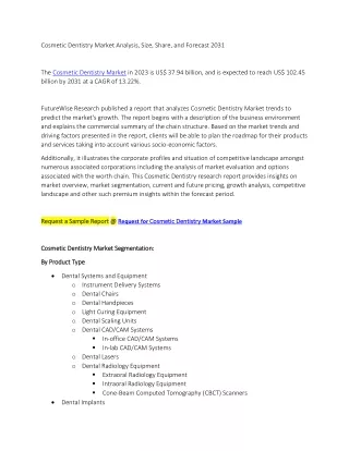 Cosmetic Dentistry Market