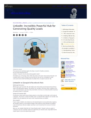 Generating Quality Leads : LinkedIn Campaigns And Analytics