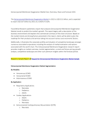 Extracorporeal Membrane Oxygenation Market