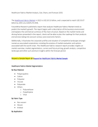 Healthcare Fabrics Market