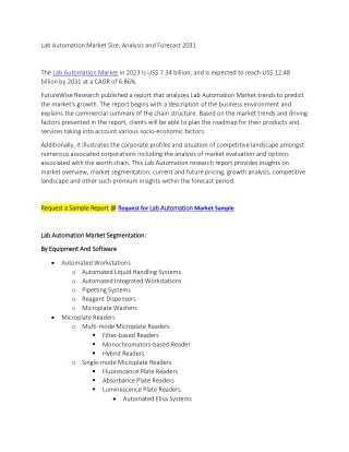 Lab Automation Market