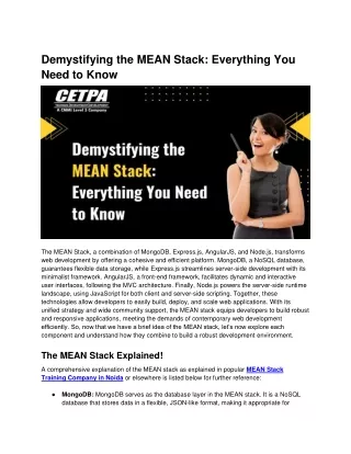 Demystifying the MEAN Stack Everything You Need to Know
