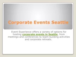 Corporate Events Seattle