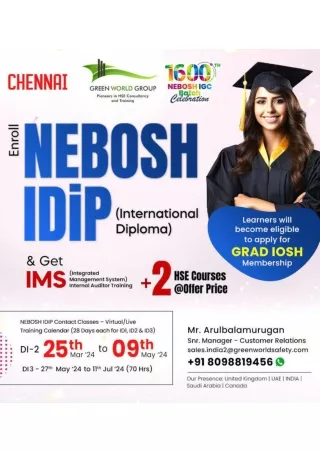 We aimed at safeguarding employees- Nebosh I dip  Course  In Chennai