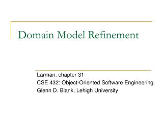 Domain Model Refinement