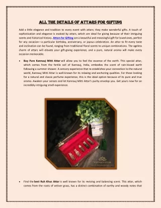 All the details of attars for gifting