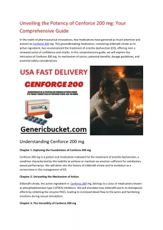 Unveiling the Potency of Cenforce 200 mg