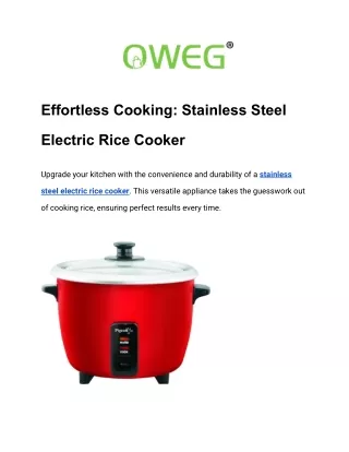 Effortless Cooking: Stainless Steel Electric Rice Cooker