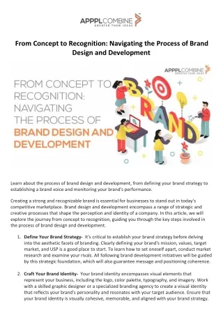 From Concept to Recognition Navigating the Process of Brand Design and Development