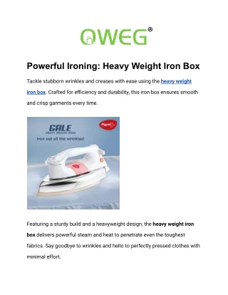 Effortless Wrinkle Removal: Heavy Weight Iron Box