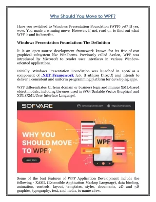 Why Should You Move to WPF?
