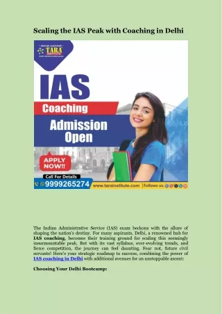 Scaling the IAS Peak with Coaching in Delhi