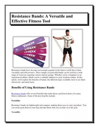 Resistance Bands A Versatile and Effective Fitness Tool