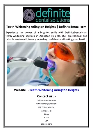 Teeth Whitening Arlington Heights  Definitedental.com