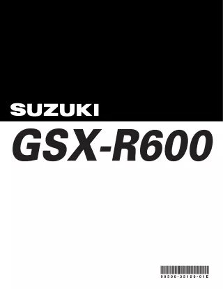 2006 Suzuki GSX-R600 GSXR600 Service Repair Manual