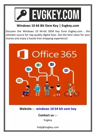 Windows 10 64 Bit Oem Key  Evgkey.com