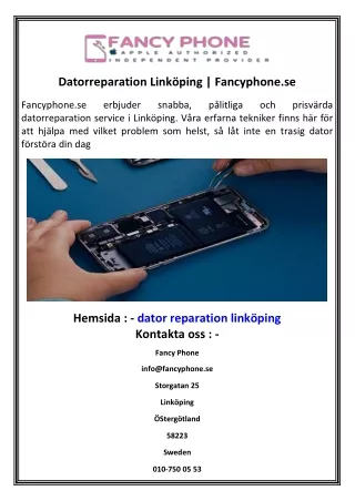 Datorreparation Linköping Fancyphone.se