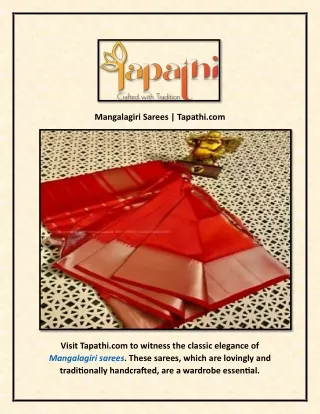 Mangalagiri Sarees | Tapathi.com