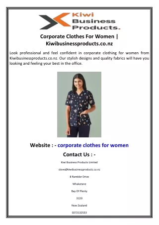 Corporate Clothes For Women  Kiwibusinessproducts.co.nz