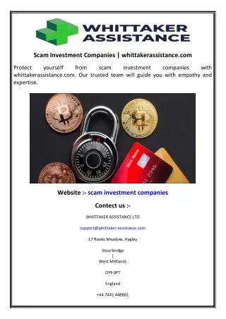 Scam Investment Companies  whittakerassistance.com