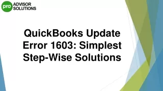 Best Way To Fix QuickBooks Update Error 1603