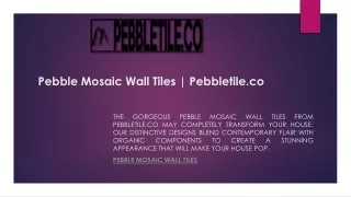 Pebble Mosaic Wall | Pebbletile.co