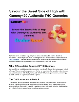 Savour the Sweet Side of High with Gummy420 Authentic THC Gummies Cannabis lover