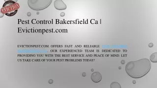 Pest Control Bakersfield Ca  Evictionpest.com