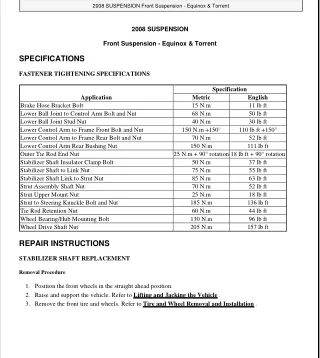 2007 Chevrolet Equinox Service Repair Manual