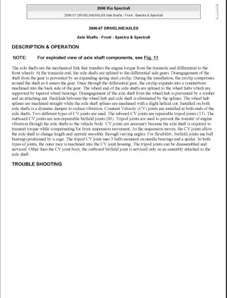 2007 Kia Spectra Service Repair Manual