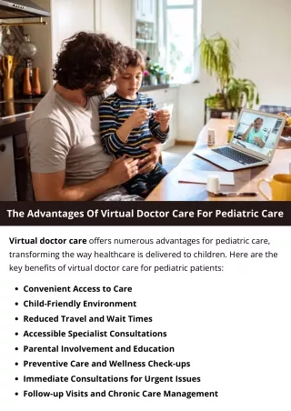 The Advantages Of Virtual Doctor Care For Pediatric Care