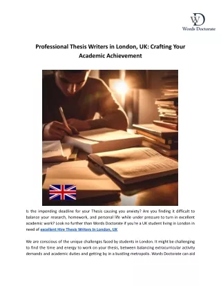 Professional Thesis Writers in London, UK_ Crafting Your Academic Achievement