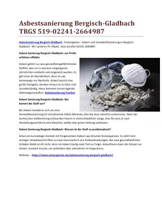 Asbestsanierung Bergisch-Gladbach TRGS 519-02241-2664987