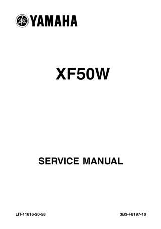 2007 Yamaha C3 Scooter XF50W Service Repair Manual