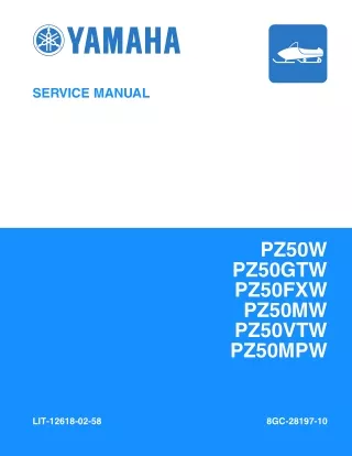 2007 Yamaha Phazer GT PZ50GTW Snowmobile Service Repair Manual