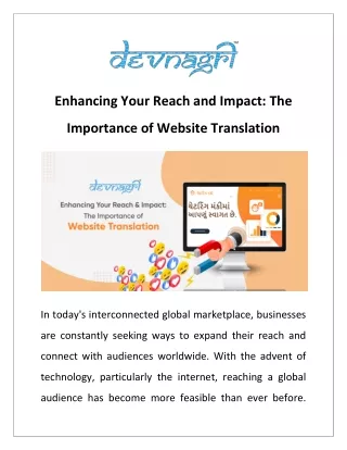 Enhancing Your Reach and Impact: The Importance of Website Translation