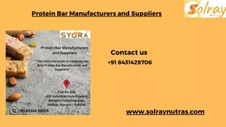 Protein Bar Manufacturers and Suppliers ppt