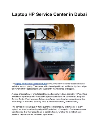 Laptop HP Service Center in Dubai