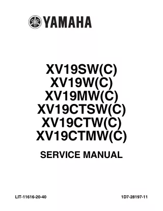 2007 Yamaha XV19CTW Stratoliner Service Repair Manual