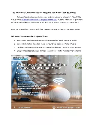 Wireless Communication Projects for Final Year