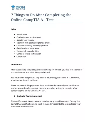 7 Things to Do After Completing the Online CompTIA A  Test