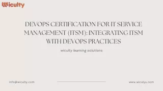 DevOps Certification for IT Service Management (ITSM) Integrating ITSM with DevOps Practices
