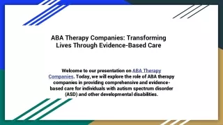 Navigating Progress: ABA Therapy Companies at the Forefront