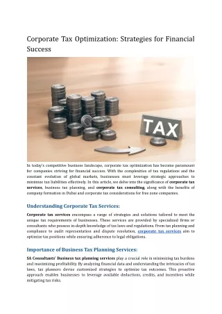 Corporate Tax Optimization_ Strategies for Financial Success