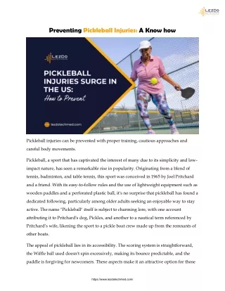 Preventing Pickleball Injuries