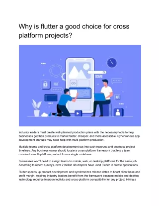 Why is flutter a good choice for cross platform projects?