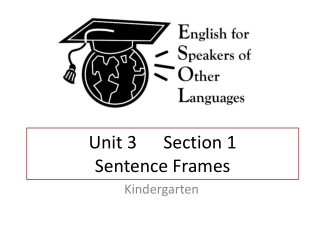 Unit 3 Section 1 Sentence Frames