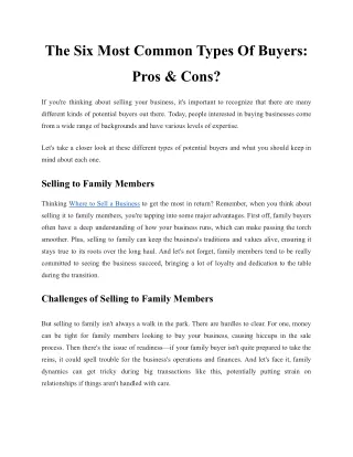 The Six Most Common Types Of Buyers_ Pros & Cons