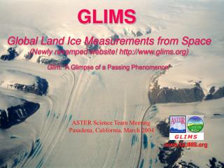Jeff Kargel/USGS GLIMS summary presentation