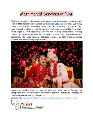 Matrimonial Services in Pune